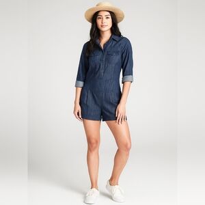 NWT Denim Long Sleeve Romper Size Small